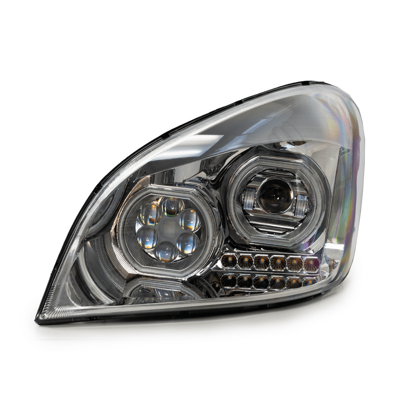 Brilliant Series Freightliner Cascadia Led Headlight Chrome Driver 2008-2017