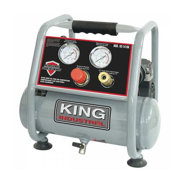 King Industrial 3/4 HP 1 Gallon Silent Series Portable Air Compressor Model#: 1410A