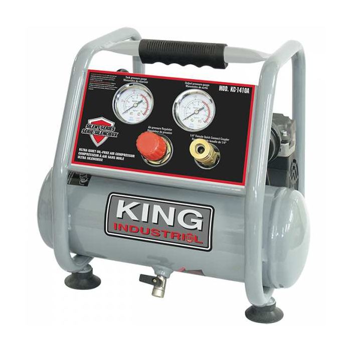 King Industrial 3/4 HP 1 Gallon Silent Series Portable Air Compressor Model