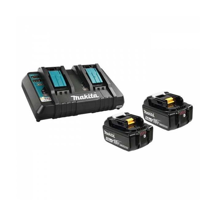 Makita 18V 5.0 Ah Battery and Dual Bay Rapid Charger Kit Model