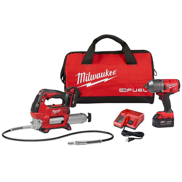 Milwaukee M18 FUEL High Torque 1/2" Impact Wrench Kit with Grease Gun Model#: 2767-22GG