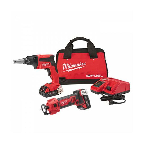 Milwaukee M18 FUEL 18 Volt Lithium-Ion Brushless Cordless Drywall Screw Gun/ Cut Out Tool Kit Model#: 2866-22CTP