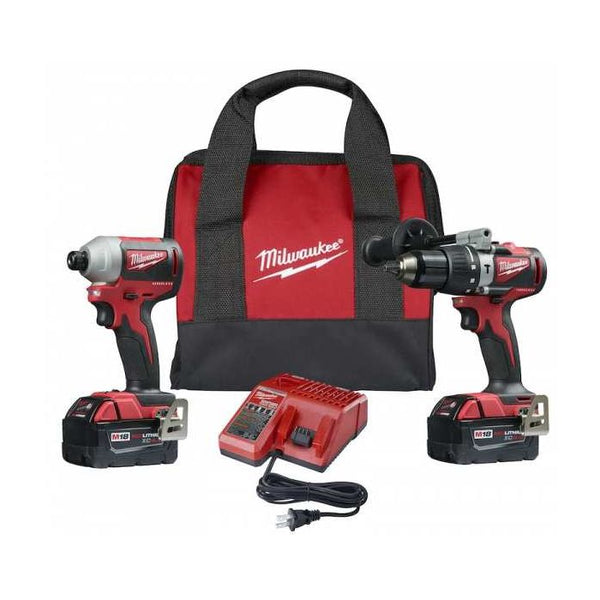 Milwaukee M18 18 Volt Lithium-Ion Cordless Brushless Hammer Drill/Impact Combo Kit Model#: 2893-22