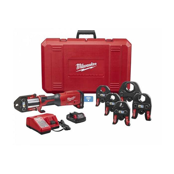 Milwaukee M18 18 Volt Lithium-Ion Cordless FORCE LOGIC Press Tool w/ ONE-KEY w/ 1/2 in.-2 in. CTS Jaws Kit Model#: 2922-22