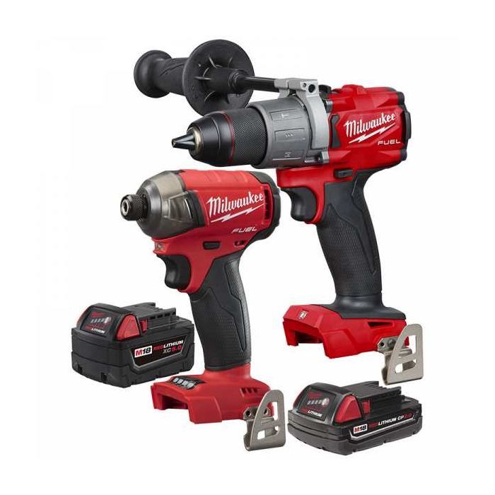 Milwaukee M18 FUEL 18-Volt Lithium-Ion Brushless Cordless Surge Impact Driver/Hammer Drill Combo Kit - 2 Tool Model