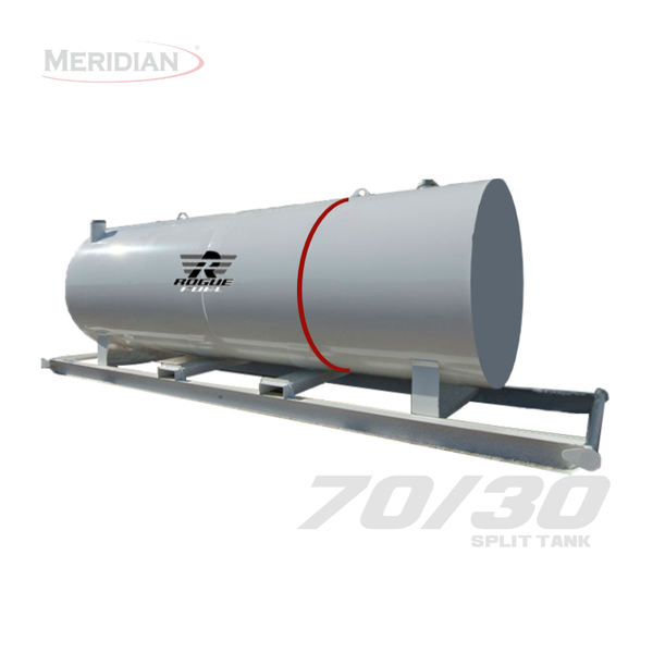 Rogue Fuel| Meridian - 10,000 Litre/ 2,200 Gallon Double Wall 70/30 Split Fuel Tank & Skid, Fully Welded Saddle - Model#- RF64071TSFP