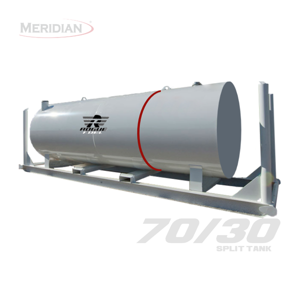 Rogue Fuel| Meridian - 10,000 Litre/ 2,200 Gallon Double Wall Fuel 70/30 Split Tank & Skid, Fully Welded Saddle - Model#- RF64071TSFPB