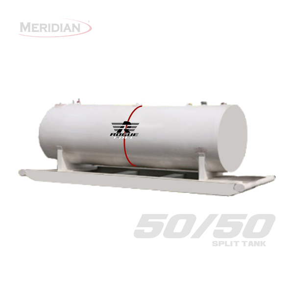 Rogue Fuel| Meridian - 4,595 Litre/ 1000 Gallon Double Wall 50/50 Split Fuel Tank & Skid, Fully Welded Saddle - Model#- RF98109TS