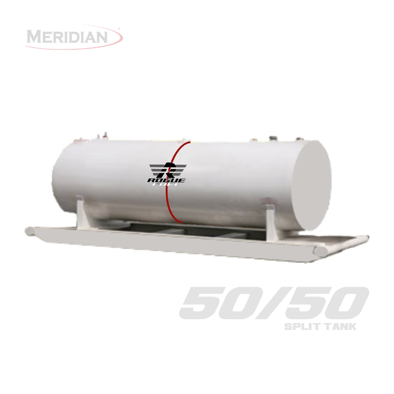 Rogue Fuel| Meridian - 4,595 Litre/ 1000 Gallon Double Wall 50/50 Split Fuel Tank & Skid, Fully Welded Saddle - Model