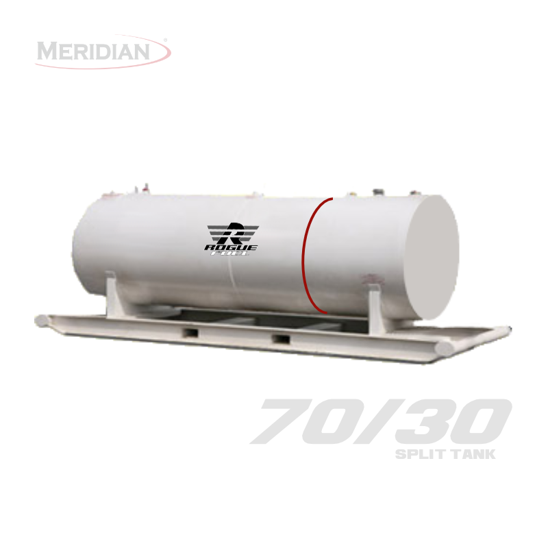 Rogue Fuel| Meridian - 4,595 Litre/ 1000 Gallon Double Wall 70/30 Split Fuel Tank & Skid, Fully Welded Saddle - Model