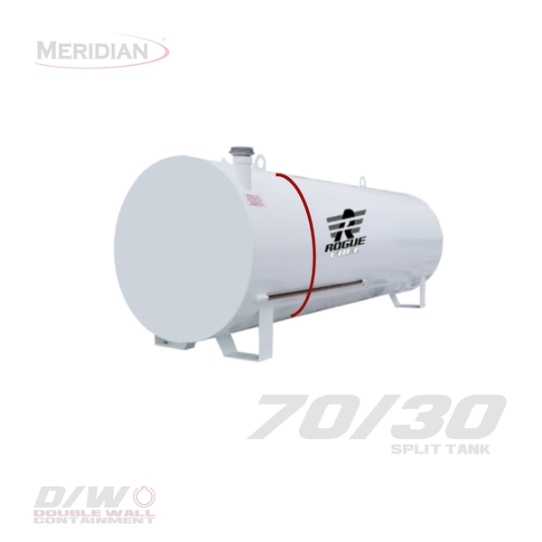 Rogue Fuel| Meridian - 4,595 Litre/ 1000 Gallon Double Wall 70/30 Split Utility Fuel Tank - Model#: RF98110
