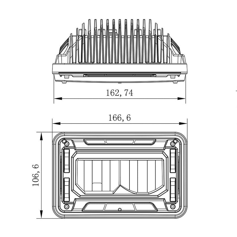 4x6 Sealed Beam Replacement LED Headlight DOT/SAE (Low Beam) 10-20196