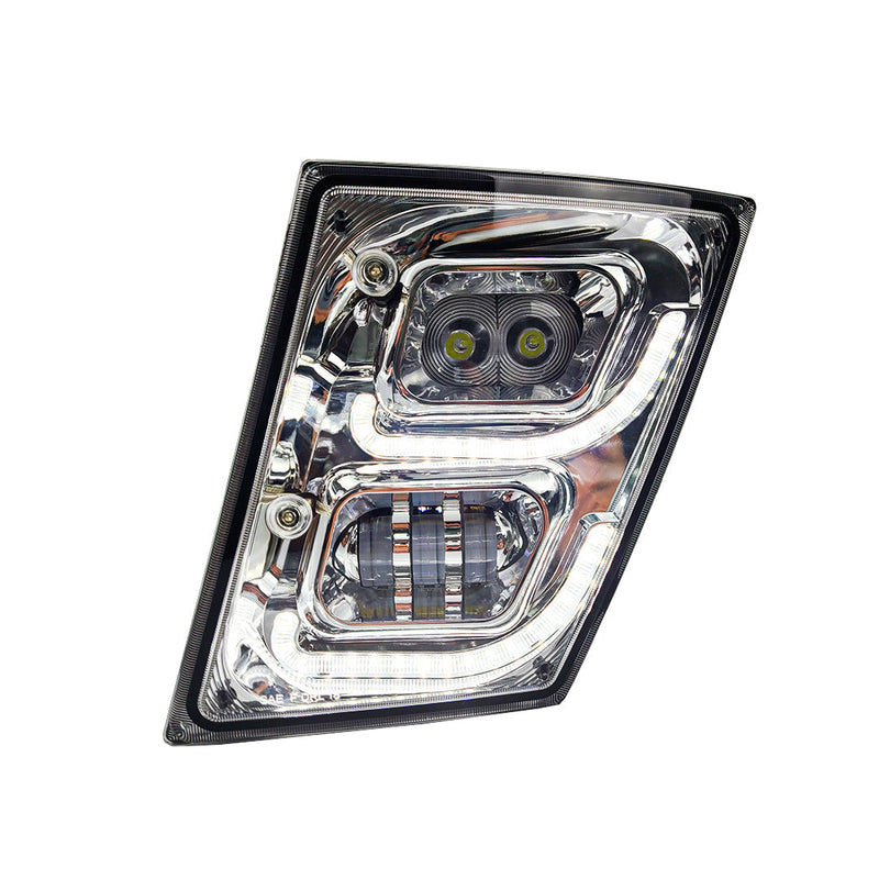 Brilliant Series Volvo VNL Led Fog Light Chrome Driver 2003-2018