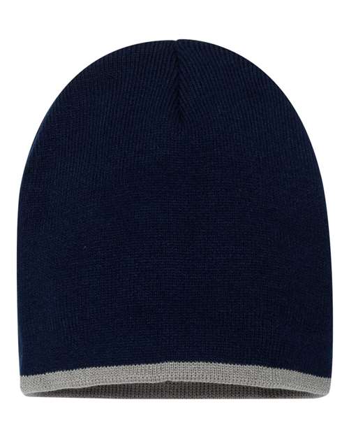 Sportsman 8" Bottom-Striped Knit Beanie - SP09