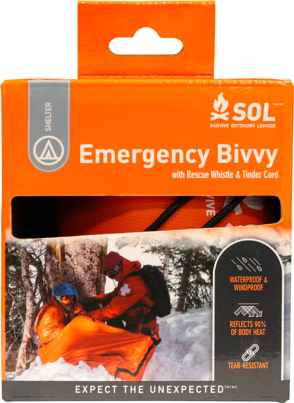 SOL Emergency Bivvy w/ Rescue Whistle - Orange