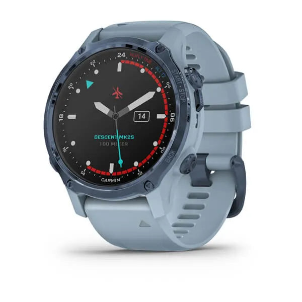 Garmin Descent Mk2S, Mineral Blue with Sea Foam Silicone Band Model #:  GAR-010-02403-06