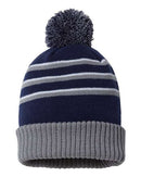 Richardson Stripe Pom Cuffed Beanie - 134