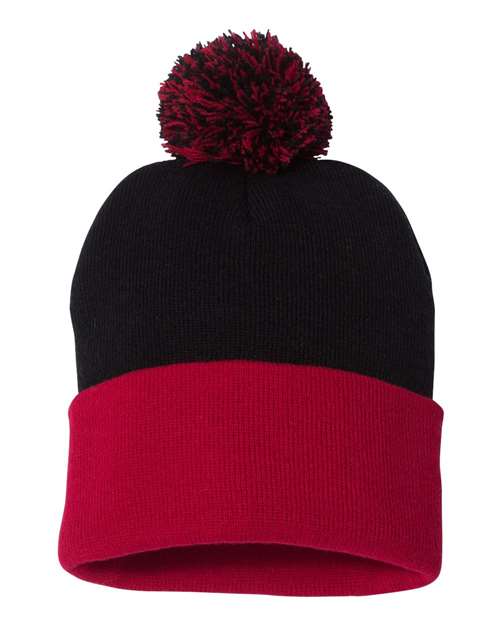 Sportsman Pom-Pom 12" Knit Beanie - SP15