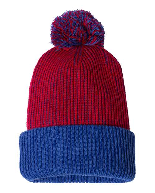 Sportsman 12" Knit Speckled Pom-Pom Beanie - SP70