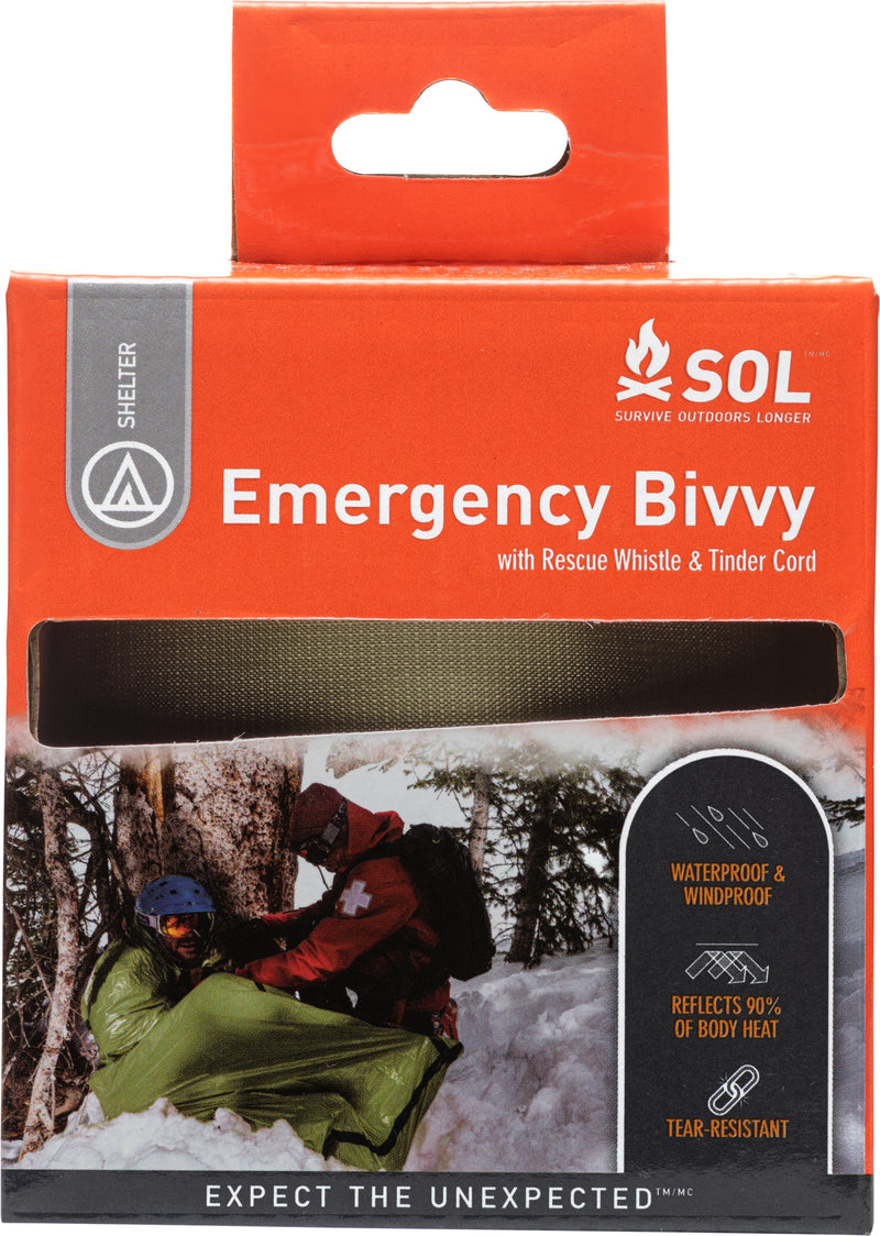 SOL Emergency Bivvy w/ Rescue Whistle - OD Green