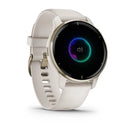 Garmin Venu 2 Plus - Cream Gold Bezel with Ivory Case and Silicone Band Model