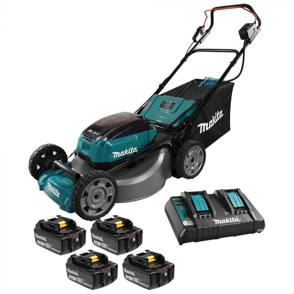 Makita 36V (18Vx2) 21" Cordless Lawn Mower Kit with Bonus Batteries Model#: DLM530PT4