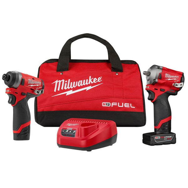 M12 FUEL 3/8 in. Stubby Impact Wrench and 1/4 in. Hex Impact Driver Auto Kit Model#: 2599-22