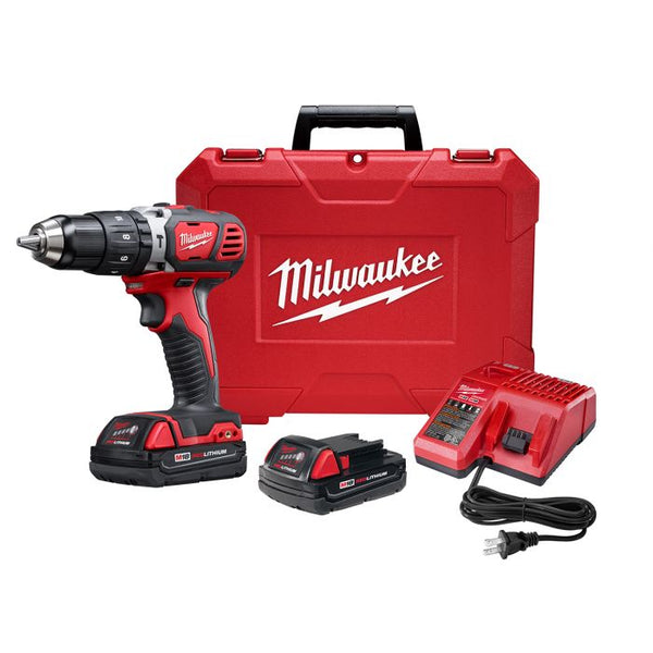 Milwaukee M18 Lithium-Ion Cordless Compact 1/2" Hammer Drill Driver Kit Model#: 2607-22CT