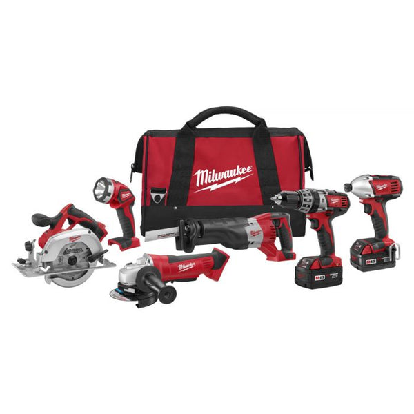 Milwaukee M18 18 Volt Lithium-Ion Cordless Cordless Lithium-Ion 6-Tool Combo Kit Model#: 2696-26