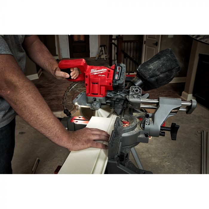 Milwaukee M18 FUEL 18 Volt Lithium-Ion Brushless Cordless 7-1/4 in. Dual Bevel Sliding Compound Miter Saw - Tool Only Model