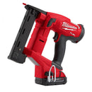 Milwaukee M18 FUEL 18 Volt Lithium-Ion Brushless Cordless 18 Gauge 1/4 in. Narrow Crown Stapler Kit Model