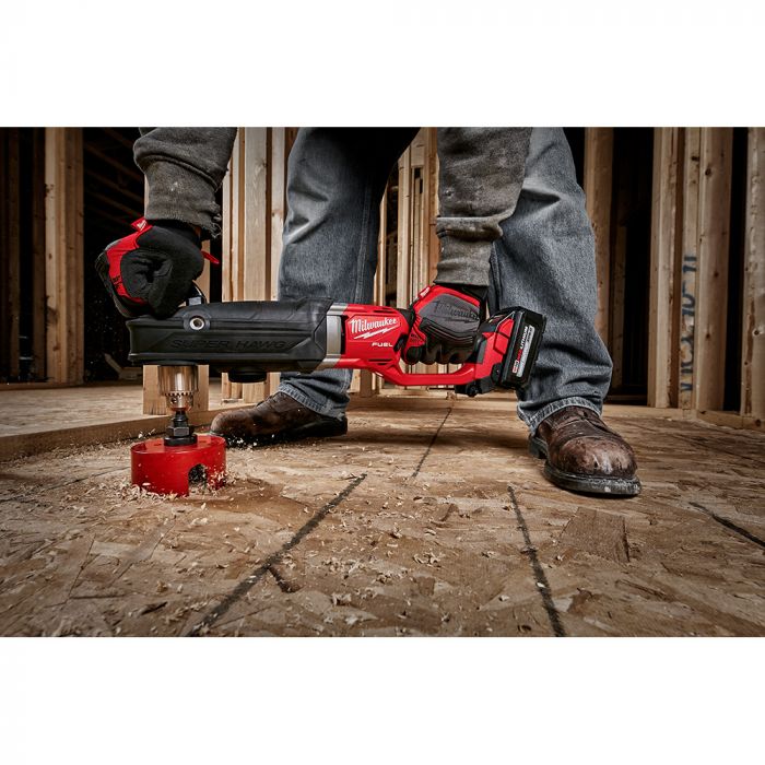 Milwaukee M18 FUEL 18 Volt Lithium-Ion Brushless Cordless Super Hawg 1/2 in. Right Angle Drill - Tool Only Model