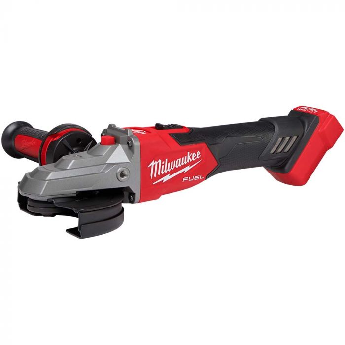 Milwaukee M18 FUEL 5" Flathead Braking Grinder, Slide Switch Lock-On Model