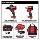 Milwaukee M18 18 Volt Lithium-Ion Cordless Brushless Hammer Drill/Impact Combo Kit Model