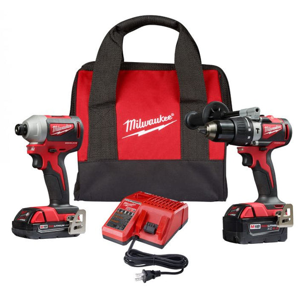 Milwaukee M18 Compact 2-Tool Hammer Drill/Impact Combo Kit Model#: 2893-22CX