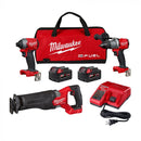 Milwaukee M18 FUEL 18 Volt Lithium-Ion Brushless Cordless 3-Piece Combo Kit Model
