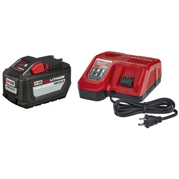 Milwaukee M18 18 Volt Lithium-Ion Cordless REDLITHIUM HIGH OUTPUT HD 12.0Ah Battery and Charger Starter Kit Model#: 48-59-1200 1