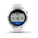 Garmin Approach® S42, Polished Silver with White Band Model