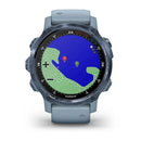 Garmin Descent Mk2S, Mineral Blue with Sea Foam Silicone Band Model