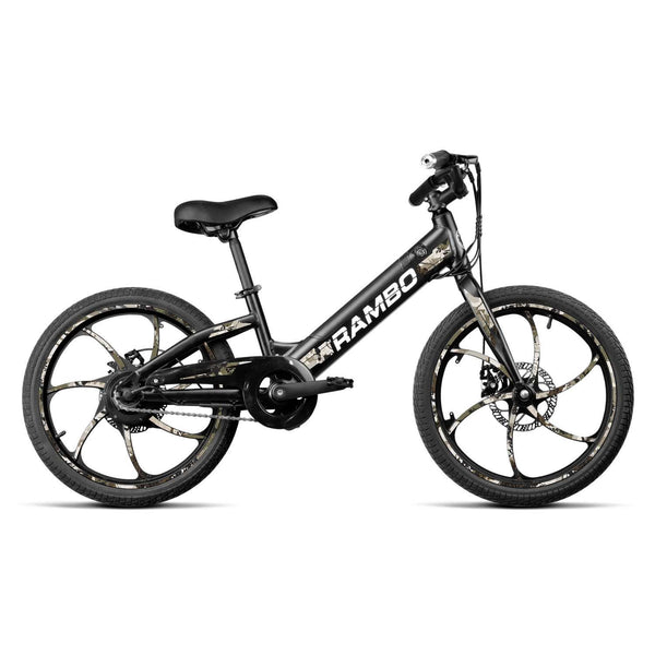 Rambo Trailbreaker 20" Youth Electric Bicycle, Matte Black, Model#: R250T-B