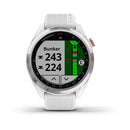 Garmin Approach® S42, Polished Silver with White Band Model