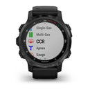 Garmin Descent Mk2S, Carbon Gray DLC with Black Silicone Band Model